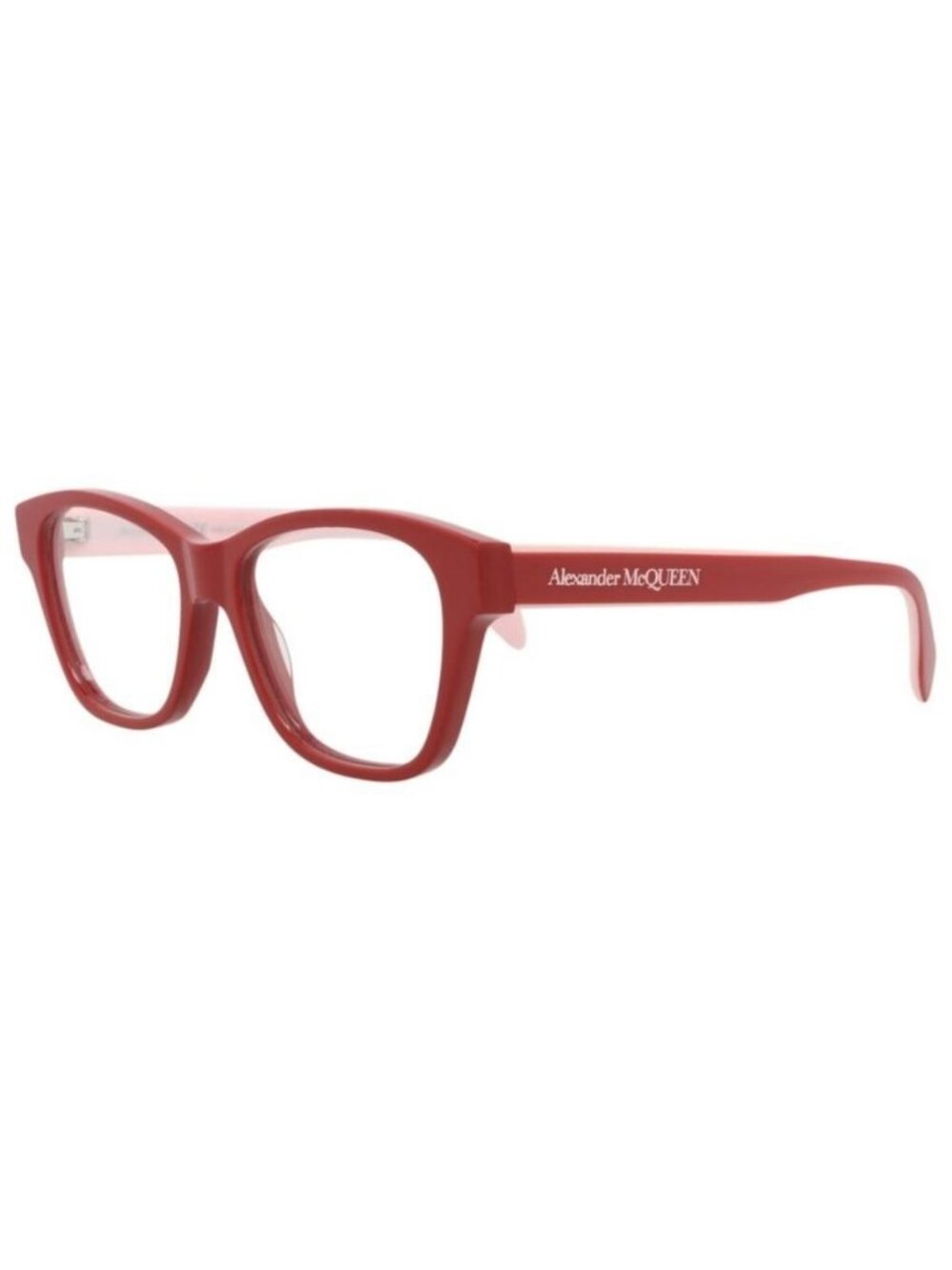 New Alexander McQueen Womens Square/Rectangle Red Red Transparent Fashion Design